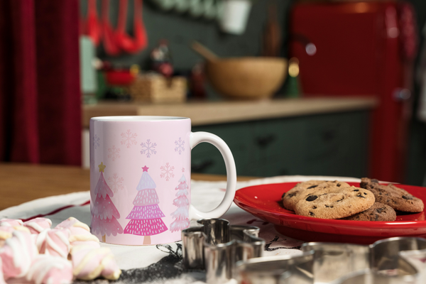 Pink Christmas Tree Mug