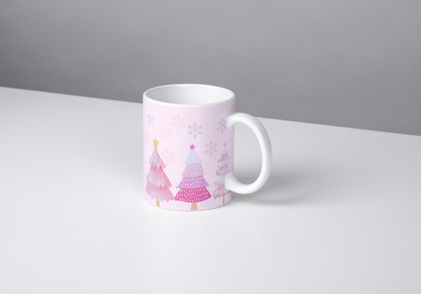 Pink Christmas Tree Mug